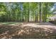 View of the extensive backyard, surrounded by mature trees and greenery, and bordered by a fence at 4525 Cavallon Nw Way, Acworth, GA 30101