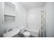 Clean, basic bathroom with a tub, shower, toilet and standard sink at 4525 Cavallon Nw Way, Acworth, GA 30101