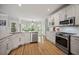 Modern kitchen featuring white cabinets, stainless steel appliances, and granite countertops at 4525 Cavallon Nw Way, Acworth, GA 30101