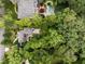 An aerial perspective of the house surrounded by lush trees, offering privacy and seclusion at 241 Nacoochee Nw Dr, Atlanta, GA 30305