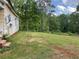 Side yard of a home with a mix of grass and natural vegetation with a wooded area in the background at 7000 Petersburg Rd, Fairburn, GA 30213