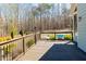 Back deck overlooking the pool and wooded area at 109 Lighthorse Blvd, Mcdonough, GA 30252