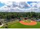 Aerial view of baseball field with city skyline in the background at 258 Pineland Nw Rd, Atlanta, GA 30342