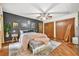 Cozy bedroom with decorative wall accents, hardwood floors, and stylish furnishings at 2666 Peachtree Walk, Duluth, GA 30096
