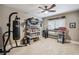 A versatile bonus room can be used for various activities and comes complete with a ceiling fan at 212 Wilshire Ter, White, GA 30184