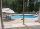 Inviting backyard pool with a clean concrete deck and ample seating at 212 Wilshire Ter, White, GA 30184