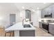 Kitchen with stainless appliances, gray cabinets, and a stylish island at 2700 Pine Tree Ne Rd # 2201, Atlanta, GA 30324