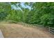 View of a large backyard featuring mature trees and a classic wooden fence at 326 Seldom Seen Trl, Canton, GA 30115