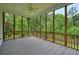 Screened porch with wooden floors and ceiling fan, offering serene outdoor living at 326 Seldom Seen Trl, Canton, GA 30115