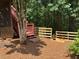 Backyard with wooded area, fenced in area, and steps at 1924 Wilkenson Xing, Marietta, GA 30066
