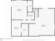 Basement floor plan showing dimensions of rooms and closets, plus bathroom and stairwell at 3638 Sope Creek Farm Se, Marietta, GA 30067