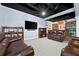 Spacious basement features an entertainment area, built-in bar, and leather seating for relaxing at 3638 Sope Creek Farm Se, Marietta, GA 30067