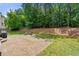 Paver patio with seating area in backyard offers great space for entertaining at 542 Fairway Dr, Woodstock, GA 30189