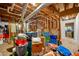 Unfinished basement with exposed piping and beams, providing a blank canvas at 542 Fairway Dr, Woodstock, GA 30189