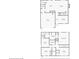 Layout of first and second floors showing kitchen, living room, bedrooms and baths at 149 Archie Way, Woodstock, GA 30188