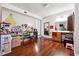 Bonus room with wood floors, toys, and a vanity area at 5022 Audubon Pl, Norcross, GA 30093