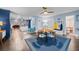 Open floor plan features a spacious dining area adjacent to the kitchen and seating area at 200 Mcguirts Bridge Rd, Covington, GA 30014