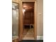 A home sauna with wooden benches and paneling at 3155 Wills Mill Rd, Cumming, GA 30041