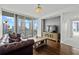 Spacious living room with hardwood floors, a modern chandelier, and large windows boasting skyline views at 3338 Peachtree Rd # 2005, Atlanta, GA 30326