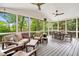 Inviting screened porch with comfortable seating, ceiling fans, and views of lush greenery for relaxing outdoor living at 3925 Sheldon Ne Dr, Atlanta, GA 30342