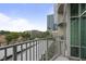 Spacious balcony offering city views and a place to relax outdoors at 943 Peachtree Ne St # 716, Atlanta, GA 30309