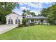 Charming home with a well-manicured lawn and a two-car garage, nestled under a beautiful blue sky at 221 Brooke Dr., Alpharetta, GA 30009