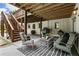 Charming covered patio with comfortable seating and views of the landscaped backyard at 221 Brooke Dr., Alpharetta, GA 30009