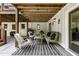 Charming covered patio with comfortable seating and views of the landscaped backyard at 221 Brooke Dr., Alpharetta, GA 30009