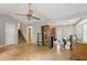 Spacious living room with hardwood floors and staircase at 4585 Muirwood Cir, Powder Springs, GA 30127