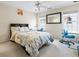 Bright bedroom with a ceiling fan, two windows, and separate desk/study areas at 1140 Promontory Drive, Marietta, GA 30062