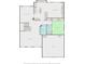 Layout of main floor featuring living spaces, kitchen, laundry, bath, bedroom and attached garage at 1140 Promontory Drive, Marietta, GA 30062