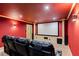 Home theater room with a large screen, comfortable seating, and recessed lighting creates an inviting entertainment space at 1140 Promontory Drive, Marietta, GA 30062