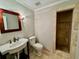 Bathroom features vanity sink and tiled shower at 2822 Salem Oak Way, Duluth, GA 30096