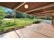 Long covered patio with stone pavers and green lawn at 3861 Foxford Dr, Atlanta, GA 30340
