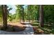 Curving sidewalk meandering through mature trees and landscaping for the enjoyment of neighborhood residents at 350 Olmstead Way # 29, Alpharetta, GA 30022
