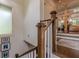 Wooden staircase leading to living space with open floor plan at 1757 E Clifton Ne Rd, Atlanta, GA 30307