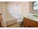 Bathroom with a tub, shower, and vanity with tile flooring at 267 Firecreek Rdg, Lawrenceville, GA 30046