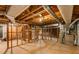 Spacious unfinished basement featuring concrete flooring, exposed ductwork, and exposed wooden framework at 2892 Guinevere Ne Dr, Atlanta, GA 30345