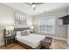 Cozy bedroom with a comfortable queen bed, side tables, and a ceiling fan at 560 Morgan Ne St, Atlanta, GA 30308