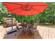 Relaxing backyard with outdoor dining set and lush greenery at 5885 Millstone Dr, Cumming, GA 30028