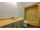 Bathroom with a yellow tub and a green vanity at 109 Amberidge Nw Dr, Cartersville, GA 30121