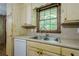 A stainless steel sink with modern faucet in the kitchen under a window overlooking the backyard at 109 Amberidge Nw Dr, Cartersville, GA 30121