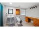 Bathroom with pedestal sink, wooden cabinets, and a tiled floor at 5971 Dogwood Se Dr, Acworth, GA 30102
