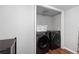 Laundry area featuring modern washer and dryer units at 5971 Dogwood Se Dr, Acworth, GA 30102