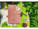 Aerial view of backyard featuring a pool, deck and play area at 6919 Mount Zion Rd, Waco, GA 30182