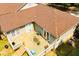 Aerial view of deck, patio doors and steps leading to the backyard at 6919 Mount Zion Rd, Waco, GA 30182