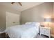 Cozy bedroom with plush carpet, white bedding, and a matching nightstand at 113 Gold Bridge Xing, Canton, GA 30114