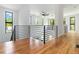 Foyer with hardwood floors and metal railing at 1554 Columbia Cir, Decatur, GA 30032