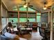Relaxing screened porch with comfortable seating, ceiling fans, and wooded views at 1984 Mendenhall Cir, Atlanta, GA 30341