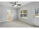 Neutral bedroom with a full ensuite bathroom and plush carpet at 5126 Wellsley Bnd, Alpharetta, GA 30005